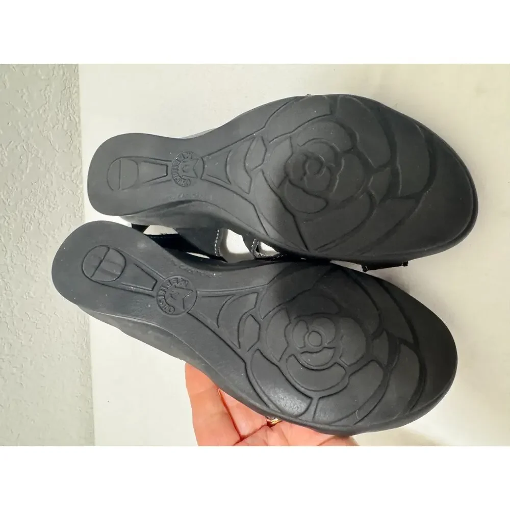Mephisto Parfolia EU 37 Sandals US 7 Black Suede Leather Strappy Comfort Luxe